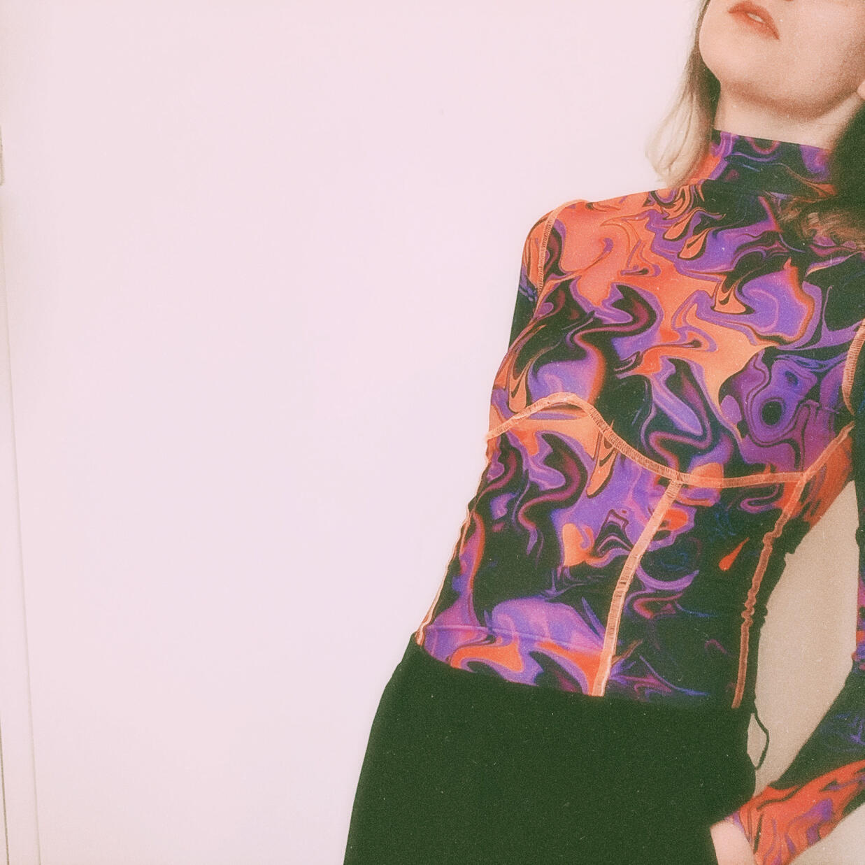 Top lycra avec surpiqures